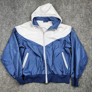 Vintage‎ Nike Jacket Mens Large Blue Tag Hooded Windbreaker Colorblock 80s